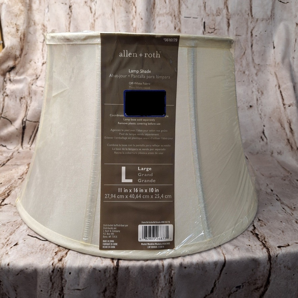 Allen + Roth Off-White Fabric‎ Large Bell Lamp Shade 11x16x10 SN2900 0616179